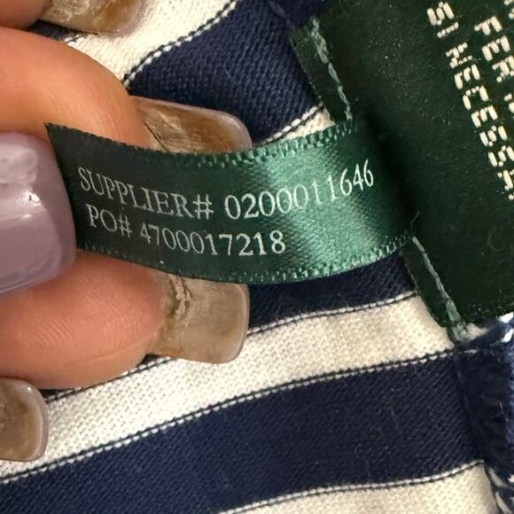 Lauren Ralph Lauren NWT Navy White Striped Cotton Blazer Women’s XL - Picture 9 of 13